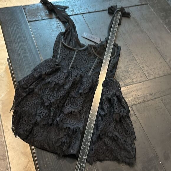 Doll’s Kill Widow NWT Wished Upon Lace Mini Ruffle Bustier Gothic Dress Small - Picture 12 of 15